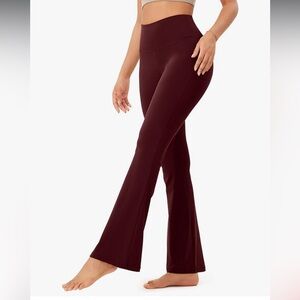 Maroon Ododos high rise flare leggings. 29" inseam. Large. Perfect condition!
